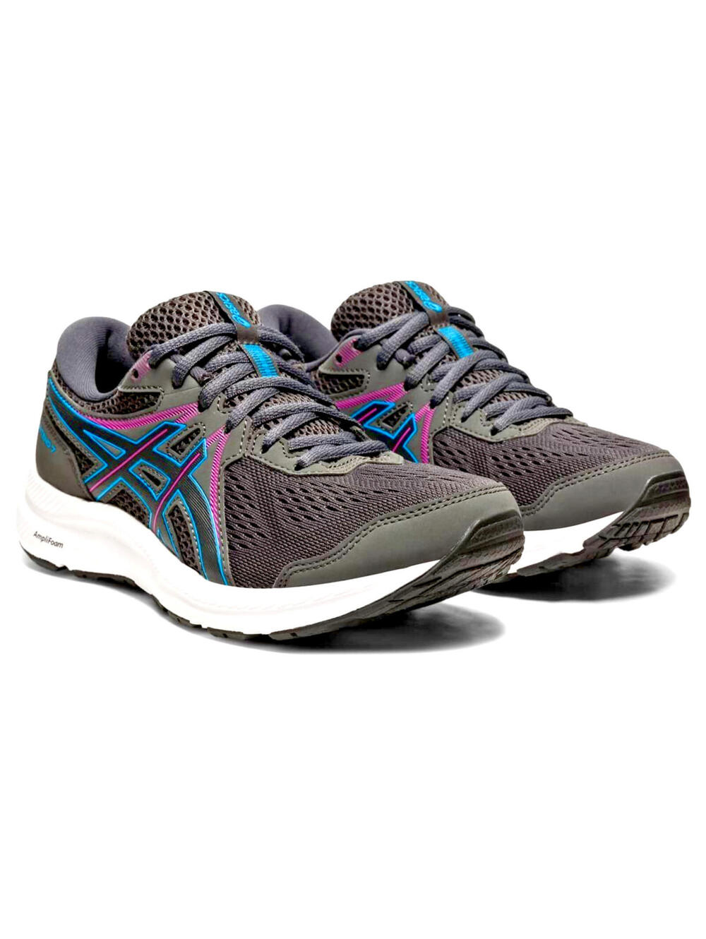 ASICS Womens Gel-Contend (R) 7 Sneakers Graphite Grey Aqua Running Shoes 7.5 NEW